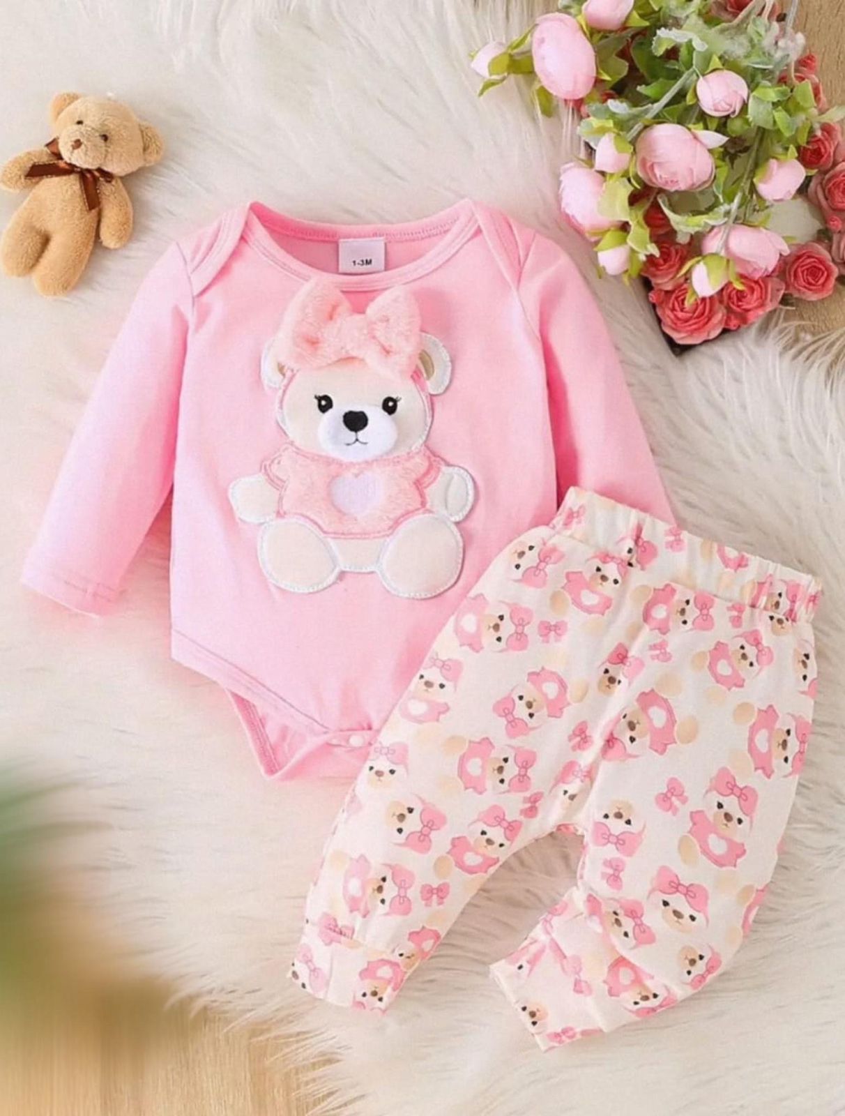 Conjunto Osito Rosa