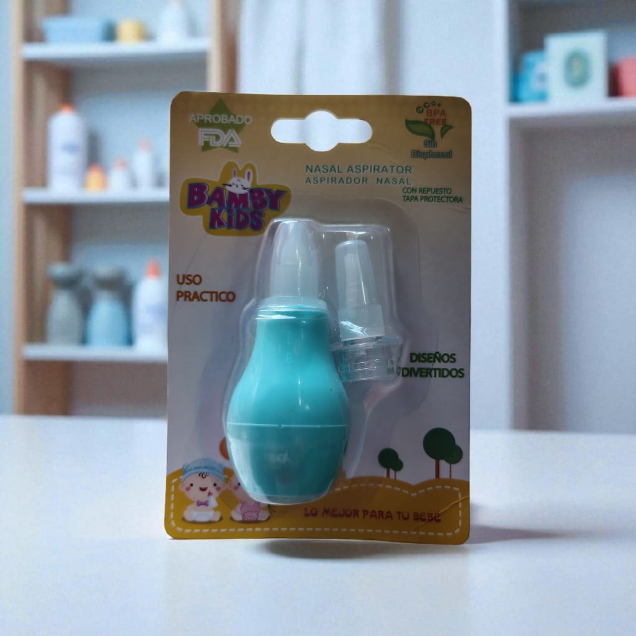 Aspirador Nasal Practico Celeste