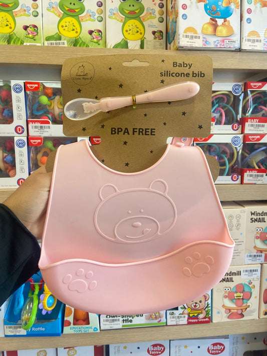 Babero con Cuchara Rosa